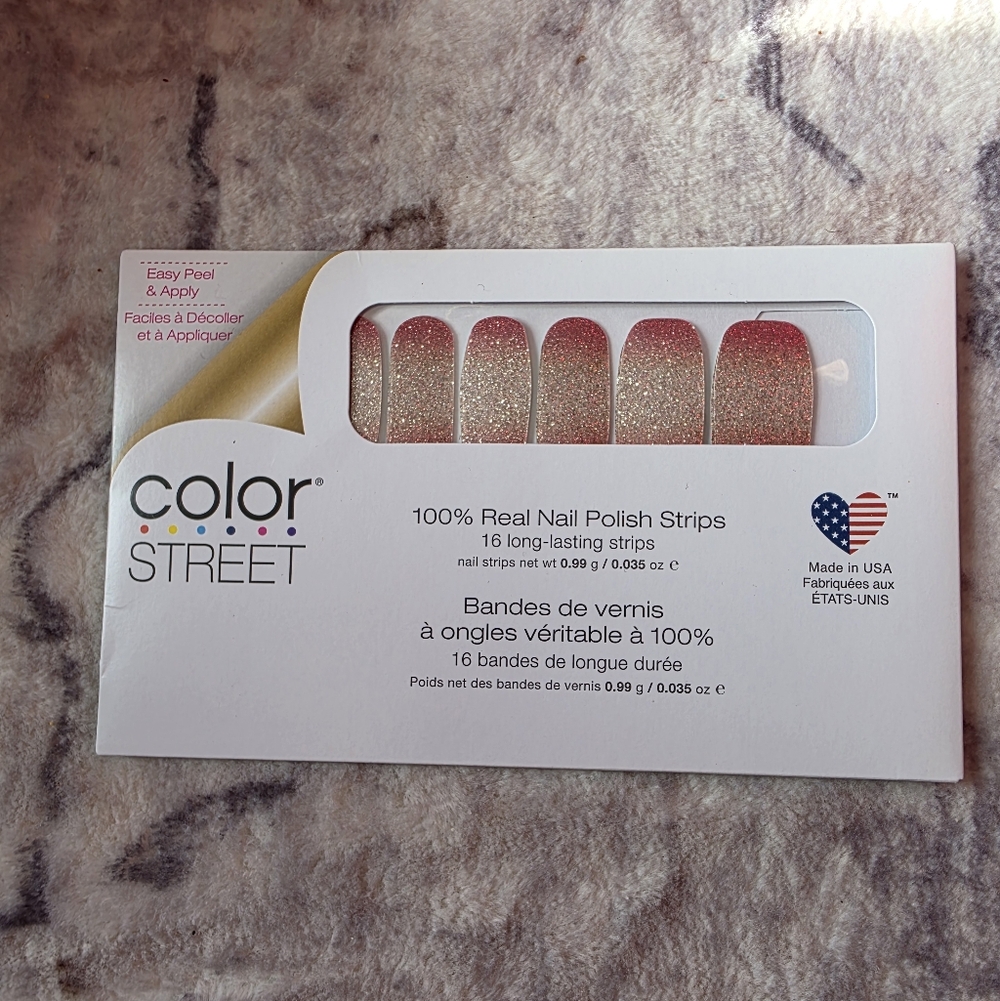 Color Street Coral Bay Glitter Nail Strips